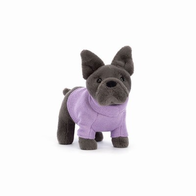 Jellycat Sweater French Bulldog Purple Dog USA | 54079VIDX